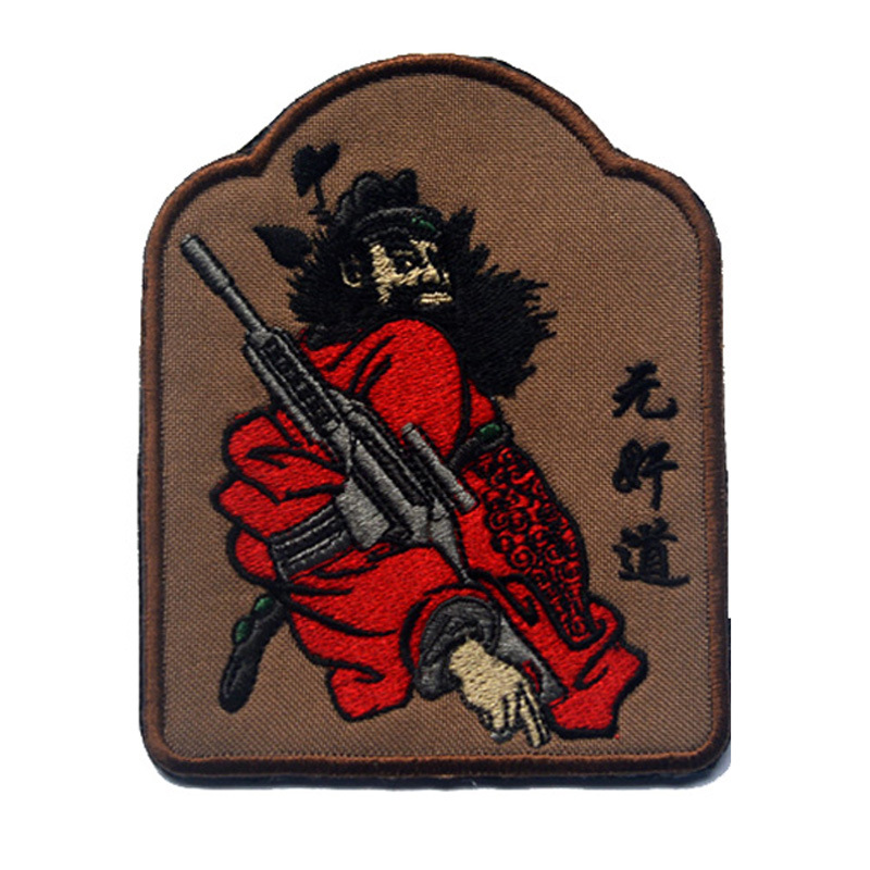 钟馗护卫原创刺绣毛面臂章 双面魔术贴布标