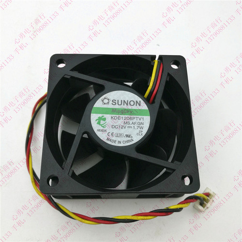 原装台湾SUNON KDE1206PTV1 DC12V 1.7W 6025 3线磁悬浮散热风扇