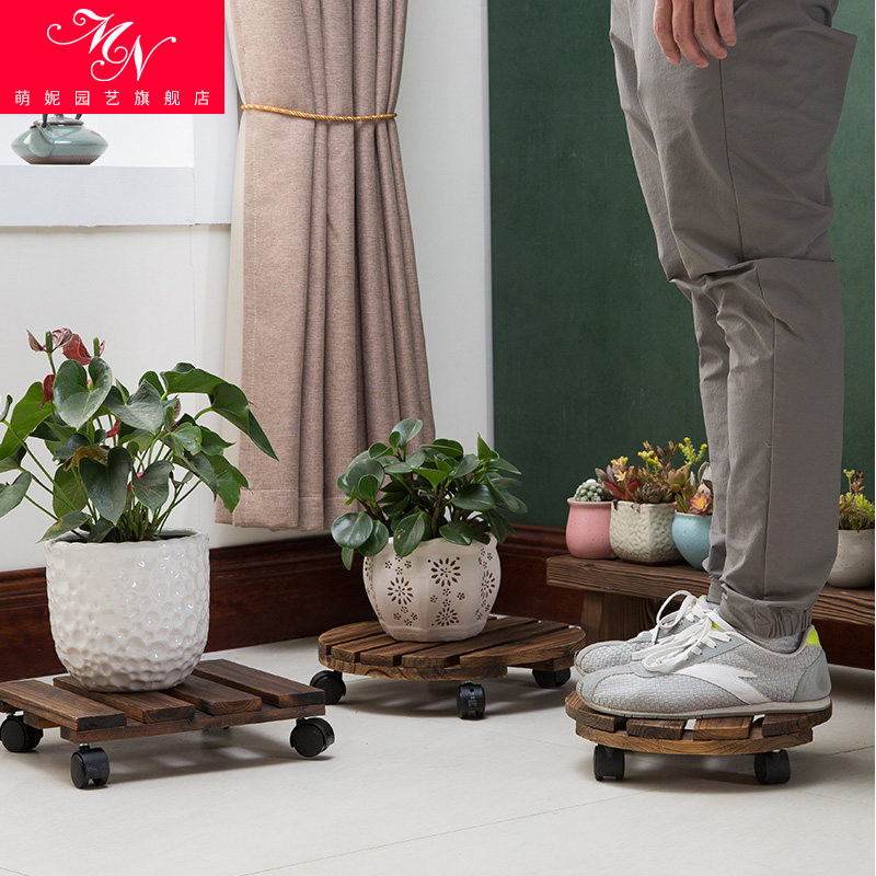 Solid wood movable tray floor-type flower stand indoorin the Flower delivery/Flowers simulation/Plants gardening , Gardening supplies , Torus/Mobile tray  category - from Buy2taobao.com to provide professional Taobao agent buy service