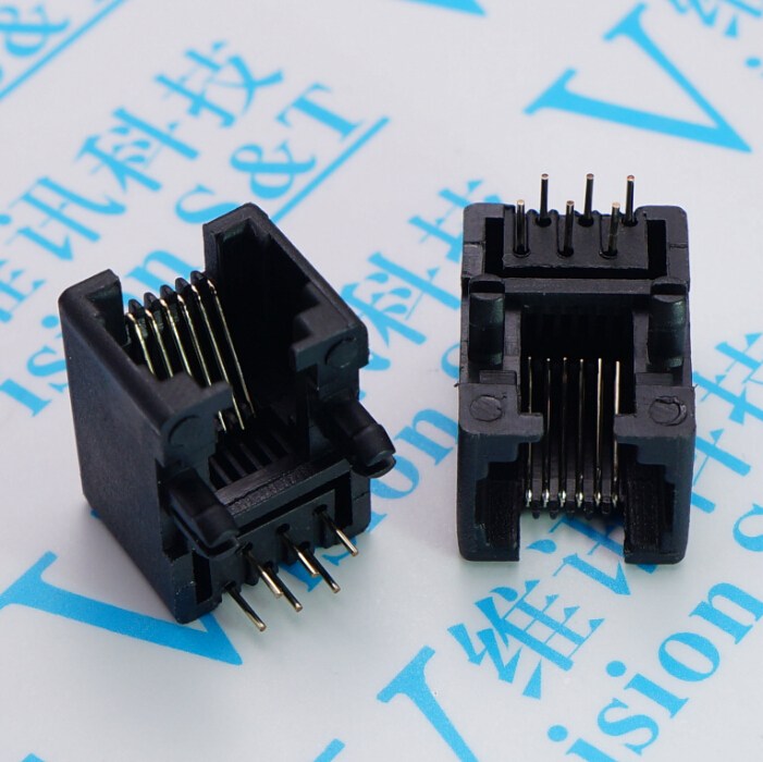 RJ11 ²å×ù 95001 6P6 ºÚÉ« µç»°²å¿Ú 90¶È 6о Ë®¾§Í·×ù