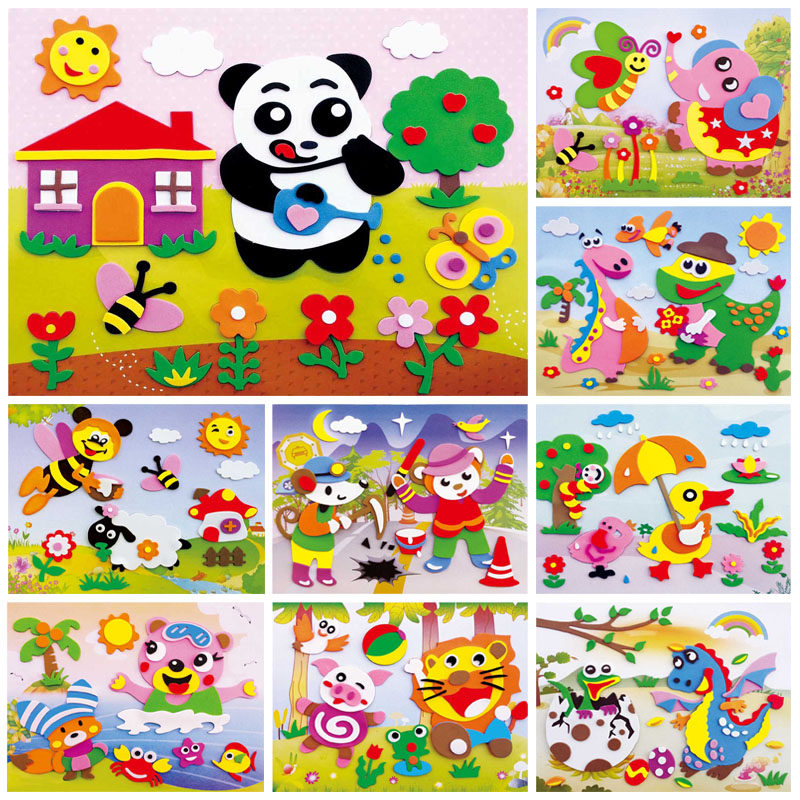 幼儿童eva贴画3d立体粘贴纸工黏贴手工制作材料