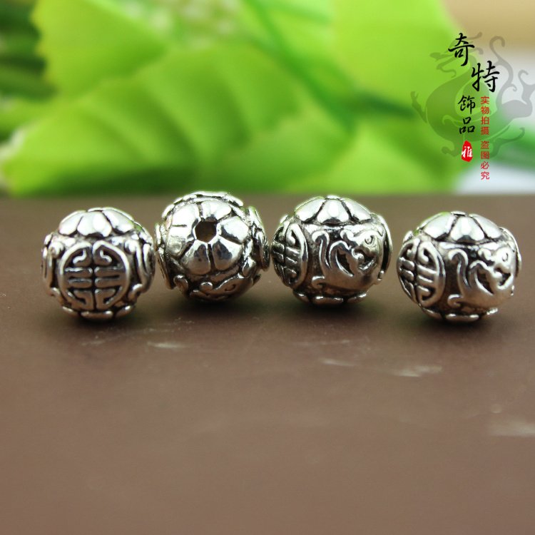 藏式佛珠配件 藏纹寿字图隔珠散珠子 DIY手工饰品配饰材料