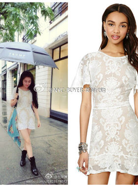 美国代购San Marcos Mini Dress露背蕾丝勾花复古连衣裙 左岸潇款