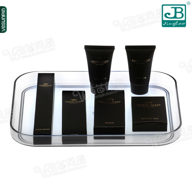 抗摔塑料长方形透明浴室茶杯盘