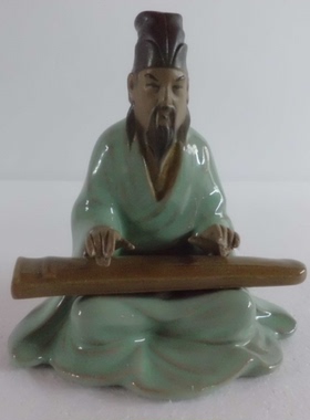 人物石湾公仔苏东坡弹琴工艺品