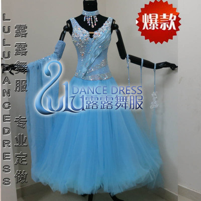摩登比赛舞裙 高档演出服国标舞交谊舞大摆新款连衣裙 华尔兹舞裙