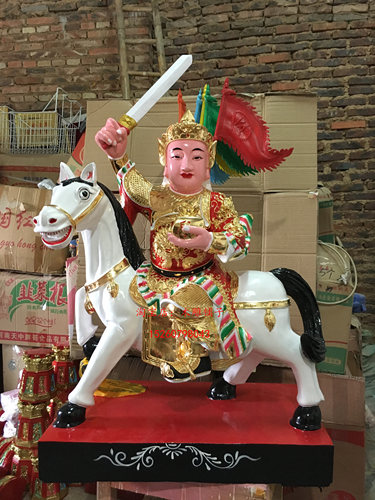 骑马将军元帅木雕佛像神像木雕