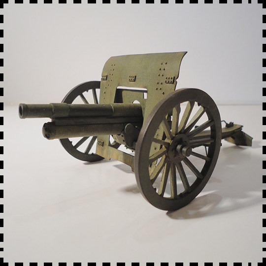 波兰polowa 75mm榴弹炮纸模型火炮1:25三磅炮军武宅手工制作diy