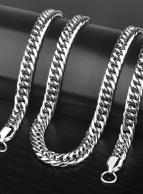 霸气粗款钛钢马鞭链不褪色刻字