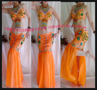 专业订做 肚皮舞服装 橙001 花样女人 鸿舞衣