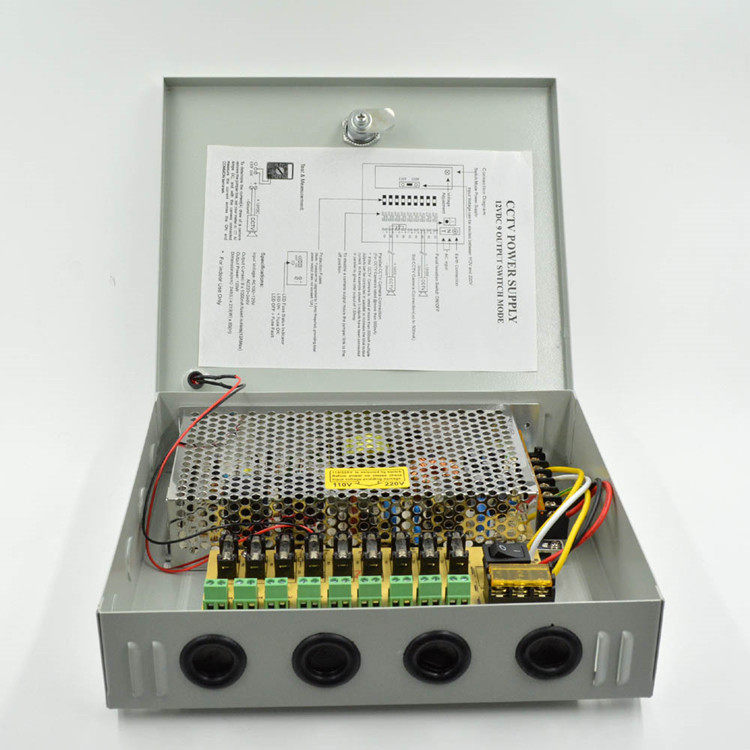 包邮 9路监控专用适配器12V10A集中供电电源箱安防摄像头开关变压