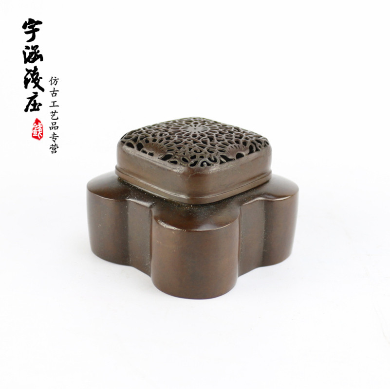 仿古铜香炉熏香炉手工纯紫铜香具香薰炉