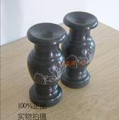 天然青石花器复古插花供奉吉祥如意花瓶陵园传统惠安石雕花筒一对