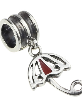 纯银雨伞银手链项链串珠配件