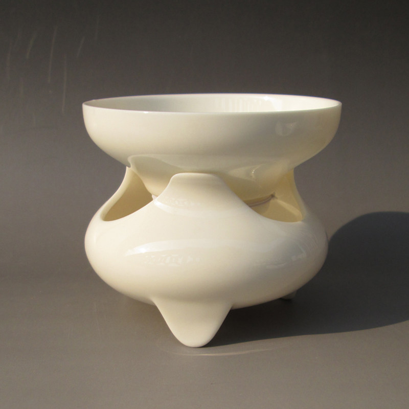 茗诚德化白瓷茶漏三脚鼎茶过滤网中国白陶瓷过滤器茶具配件纯白瓷