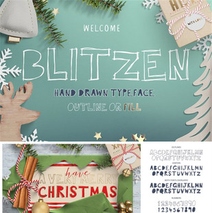 Display Font Blitzen PS平面设计素材可爱手写英文字体