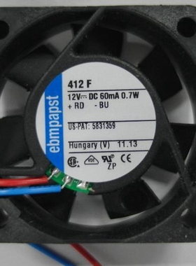 TYP 412F 全新原装ebmpapst 4010 12V高精度仪器散热风扇散热器