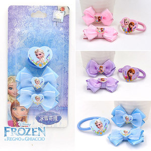 新正品Disney迪士尼冰雪奇缘公主头花扎绳鸭嘴夹套装女童头绳对夹