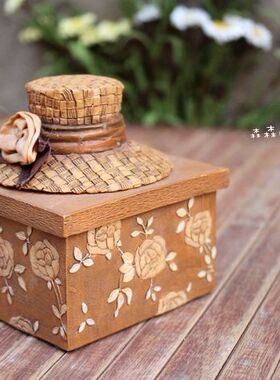 树脂创意带盖欧式风田园家居装饰