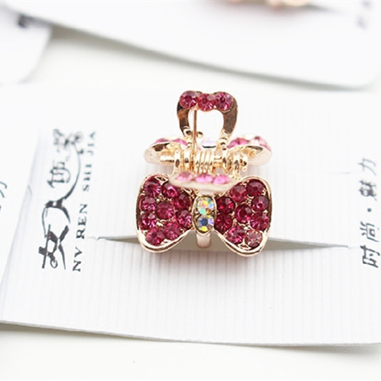 两元地摊货韩版抓夹小号顶夹刘海水钻边夹迷你弹簧盘头饰品满包邮