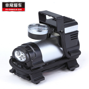 单缸金属车载充气泵汽车打气机带灯胎压表轿车轮胎打气筒