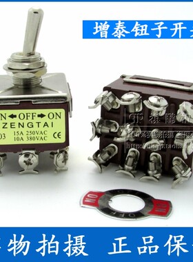增泰钮子开关 ZENGTAI E-TEN403 ZT-403 12脚3档 拔动、摆臂开关