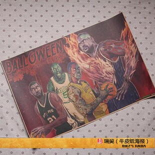 NBA加内特 僵尸版 NBA球星海报 霍华德 詹皇海报 邓肯 明星挂图