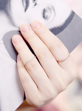 韩国高品质超细巧细水晶仿真钻戒