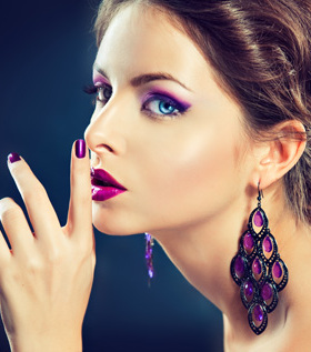 欧美时尚彩妆美女海报画鲜艳彩妆纹眉海报壁画美容装饰画S1664B