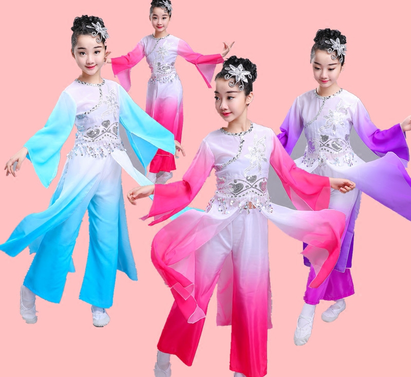 中国风舞蹈飘逸儿童演出服