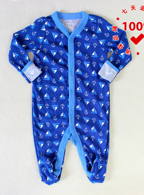 正品OLD NAVY老海军帆船婴幼儿连体衣长款包屁爬服纯棉新生儿哈衣