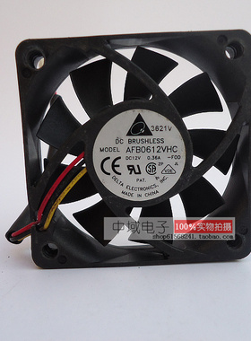 原装台达 AFB0612VHC 6015 12V 0.36A 6013 6厘米 三线 散热风扇