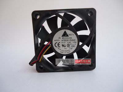 原装台达 AFB0612VHC 6015 12V 0.36A 6013 6厘米 三线 散热风扇