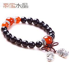 Precious Crystal Brazil black tourmaline Pixiu bracelet women jewelry bracelets Onyx Black isolation level