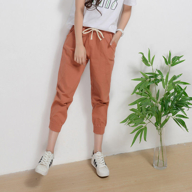 summer Thin section Cotton and hemp Seventh Casual pants Korean Edition Easy Flax Haren pants Elastic waist student Sports pantsin the Women's clothing/Boutique , Pants , Casual pants  category - from Buy2taobao.com to provide professional Taobao agent buy service