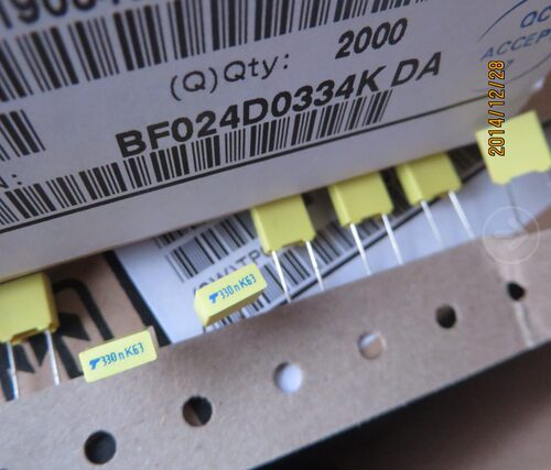 法国TPC 汤姆逊 63V 0.33UF 330N 334 无极薄膜 电容器 63v