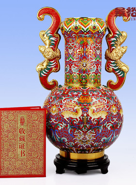 景泰蓝花瓶商务书房大师工艺品