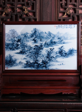 中式古典装饰手绘山水瓷板画陶瓷