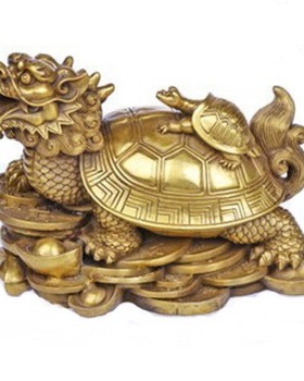 聚福缘龙龟装饰客厅龙头龟黄铜