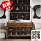 美式 乡村实木家具带轮柜子铁木餐边柜储物柜抽屉柜 复古电视柜美式