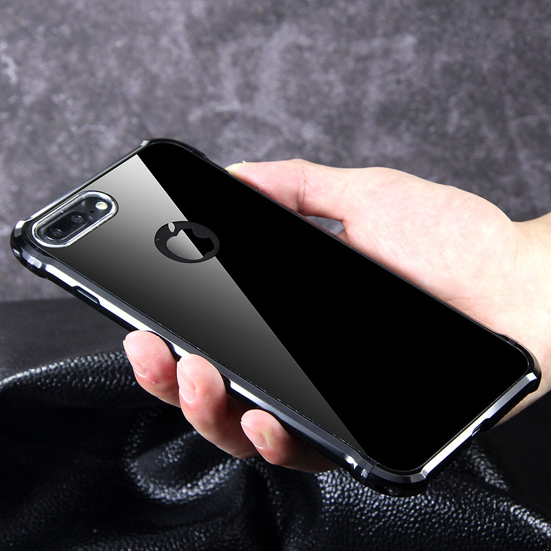 iy Rainbow Aluminum Metal Bumper Dazzle PC Back Cover Case for Apple iPhone 7 Plus & iPhone 7