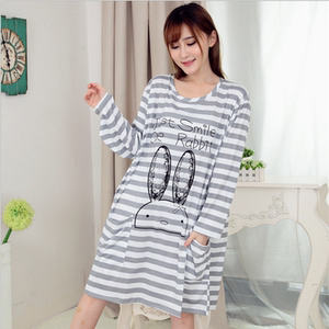 秋冬季睡衣女纯棉牛奶丝夏胖MM长袖加肥加大码200斤孕妇长款睡裙