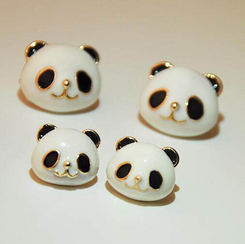甜美小熊猫耳钉耳环耳坠耳饰可爱甜美显瘦耳坠软妹子耳饰