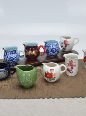 台湾建窑正品陶瓷公杯荷花茶海
