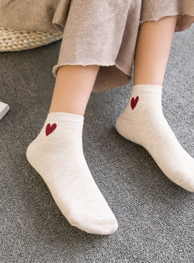 袜子女短袜夏季可爱日系韩国短筒白色棉袜薄款运动防滑中筒潮袜