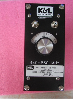 美国k&L 5BT-00296 440-880MHz 75欧姆 F头 CATV 可调带通滤波器