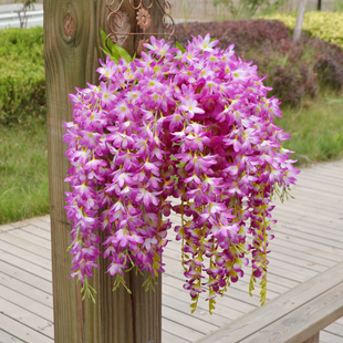 包邮链条壁挂花串花藤假蔓藤门楣园艺装饰婚庆路引仿真紫藤花