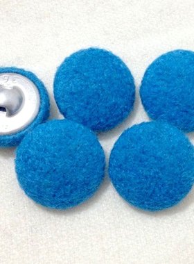 天蓝色圈圈呢 纯羊绒包布纽扣 大衣风衣毛衣钮扣子 DIY手工布艺