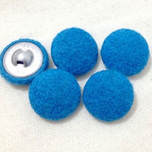 天蓝色圈圈呢 纯羊绒包布纽扣 大衣风衣毛衣钮扣子 DIY手工布艺