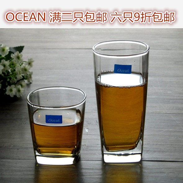 ocean四方玻璃耐热水饮料威士忌杯320毫升杯玻璃水杯玻璃杯子茶杯